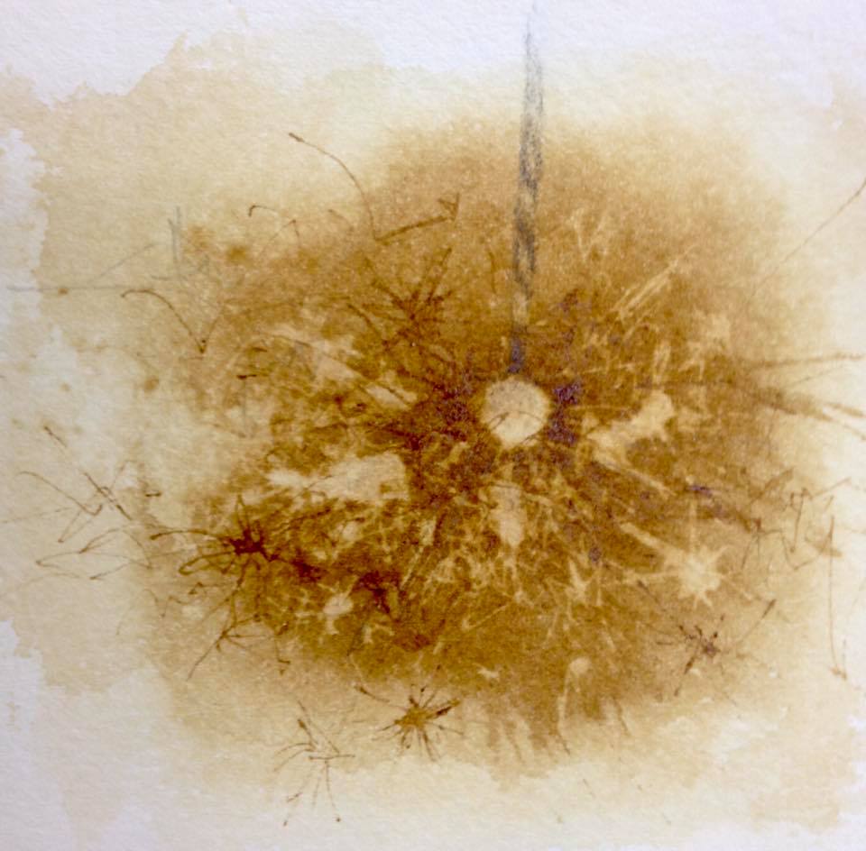 コーヒーで描くしおり作り